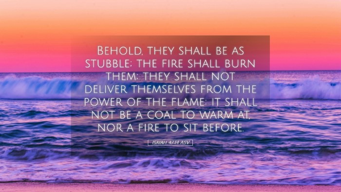 Picture 05 - Isaiah 47:14 ASV Desktop Wallpaper - Behold, they shall be as stubble; the fire shall - Desktop Bible Verse Wallpaper