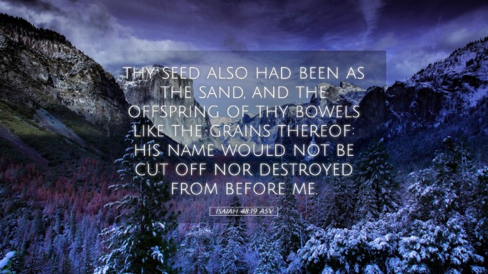 Picture 05 - Isaiah 48:19 ASV Desktop Wallpaper - thy seed also had been as the sand, and the - Desktop Bible Verse Wallpaper