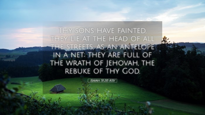 Picture 05 - Isaiah 51:20 ASV Desktop Wallpaper - Thy sons have fainted, they lie at the head of - Desktop Bible Verse Wallpaper