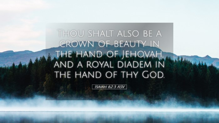 Picture 05 - Isaiah 62:3 ASV Desktop Wallpaper - Thou shalt also be a crown of beauty in the hand - Desktop Bible Verse Wallpaper
