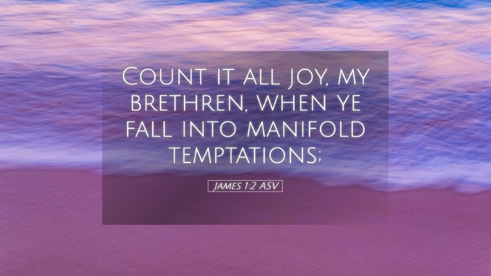 Picture 05 - James 1:2 ASV Desktop Wallpaper - Count it all joy, my brethren, when ye fall into - Desktop Bible Verse Wallpaper