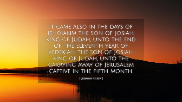 Picture 05 - Jeremiah 1:3 ASV Desktop Wallpaper - It came also in the days of Jehoiakim the son of - Desktop Bible Verse Wallpaper