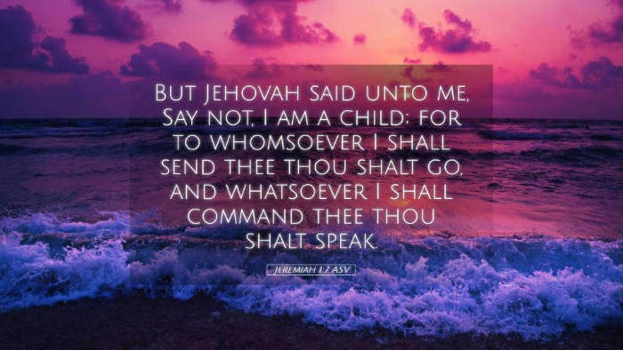 Picture 05 - Jeremiah 1:7 ASV Desktop Wallpaper - But Jehovah said unto me, Say not, I am a child; - Desktop Bible Verse Wallpaper
