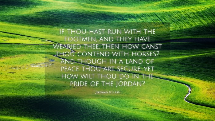 Picture 05 - Jeremiah 12:5 ASV Desktop Wallpaper - If thou hast run with the footmen, and they have - Desktop Bible Verse Wallpaper