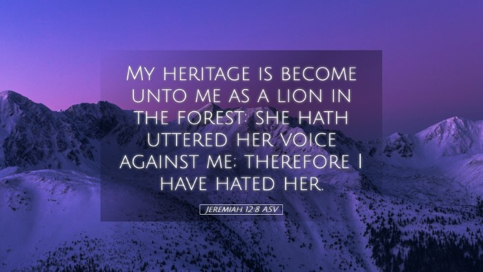 Picture 05 - Jeremiah 12:8 ASV Desktop Wallpaper - My heritage is become unto me as a lion in the - Desktop Bible Verse Wallpaper