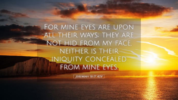 Picture 05 - Jeremiah 16:17 ASV Desktop Wallpaper - For mine eyes are upon all their ways; they are - Desktop Bible Verse Wallpaper