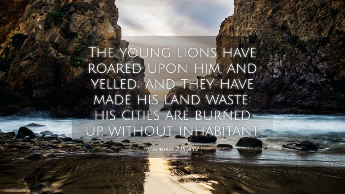 Picture 05 - Jeremiah 2:15 ASV Desktop Wallpaper - The young lions have roared upon him, and yelled; - Desktop Bible Verse Wallpaper