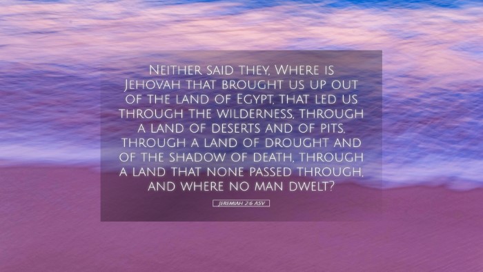 Picture 05 - Jeremiah 2:6 ASV Desktop Wallpaper - Neither said they, Where is Jehovah that brought - Desktop Bible Verse Wallpaper
