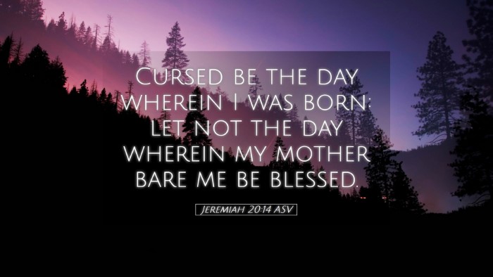 Picture 05 - Jeremiah 20:14 ASV Desktop Wallpaper - Cursed be the day wherein I was born: let not the - Desktop Bible Verse Wallpaper