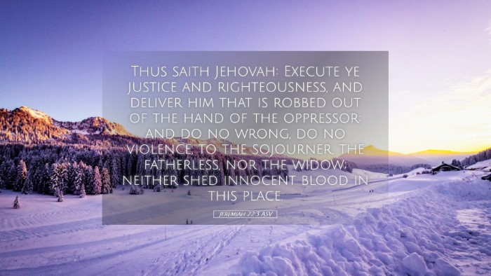 Picture 05 - Jeremiah 22:3 ASV Desktop Wallpaper - Thus saith Jehovah: Execute ye justice and - Desktop Bible Verse Wallpaper