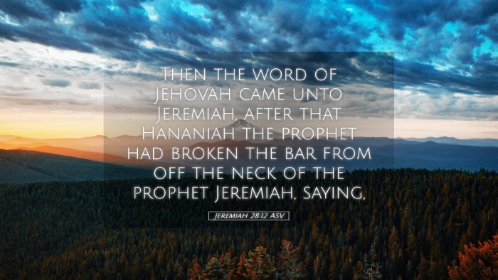 Picture 05 - Jeremiah 28:12 ASV Desktop Wallpaper - Then the word of Jehovah came unto Jeremiah, - Desktop Bible Verse Wallpaper