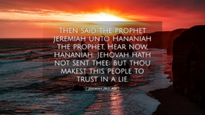 Picture 05 - Jeremiah 28:15 ASV Desktop Wallpaper - Then said the prophet Jeremiah unto Hananiah the - Desktop Bible Verse Wallpaper