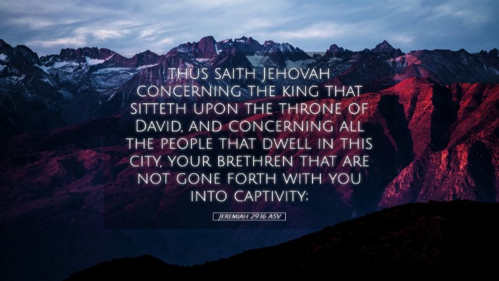 Picture 05 - Jeremiah 29:16 ASV Desktop Wallpaper - thus saith Jehovah concerning the king that - Desktop Bible Verse Wallpaper