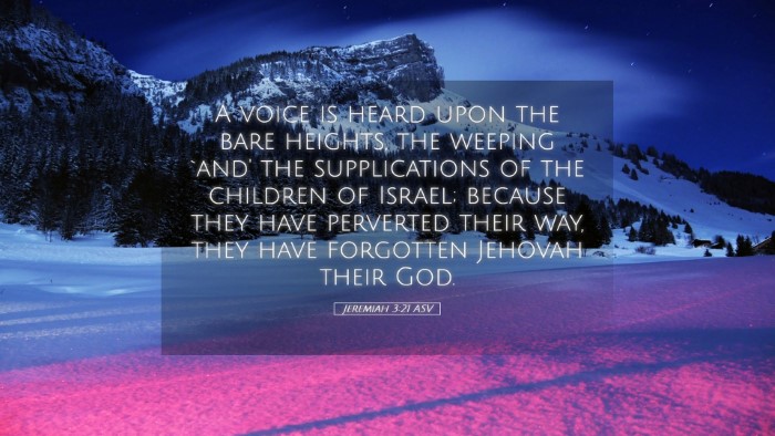 Picture 05 - Jeremiah 3:21 ASV Desktop Wallpaper - A voice is heard upon the bare heights, the - Desktop Bible Verse Wallpaper