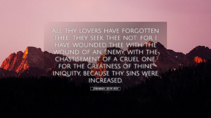 Picture 05 - Jeremiah 30:14 ASV Desktop Wallpaper - All thy lovers have forgotten thee; they seek - Desktop Bible Verse Wallpaper
