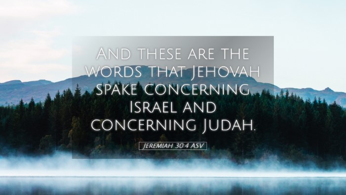 Picture 05 - Jeremiah 30:4 ASV Desktop Wallpaper - And these are the words that Jehovah spake - Desktop Bible Verse Wallpaper
