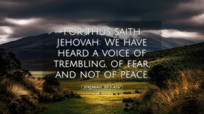 Picture 05 - Jeremiah 30:5 ASV Desktop Wallpaper - For thus saith Jehovah: We have heard a voice of - Desktop Bible Verse Wallpaper