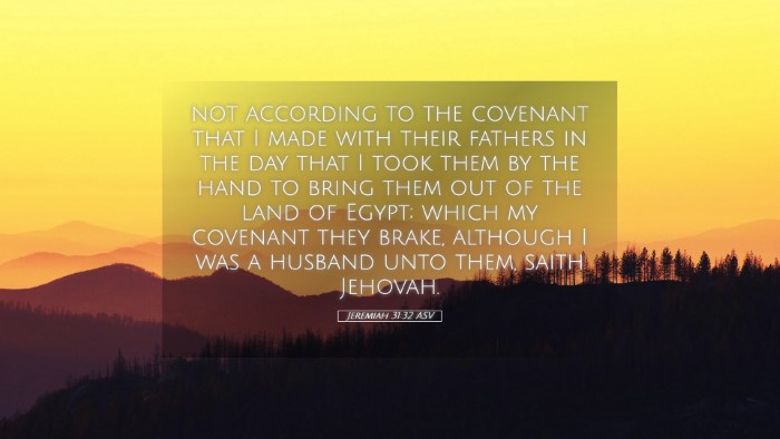 Picture 05 - Jeremiah 31:32 ASV Desktop Wallpaper - not according to the covenant that I made with - Desktop Bible Verse Wallpaper