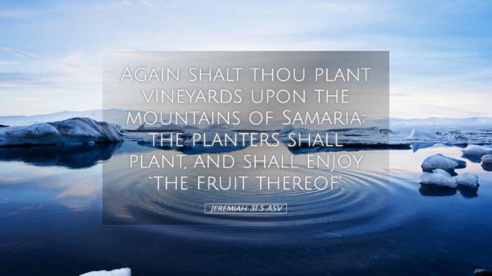 Picture 05 - Jeremiah 31:5 ASV Desktop Wallpaper - Again shalt thou plant vineyards upon the - Desktop Bible Verse Wallpaper