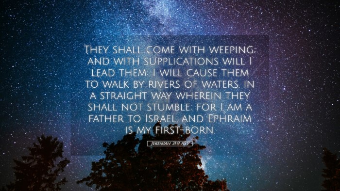 Picture 05 - Jeremiah 31:9 ASV Desktop Wallpaper - They shall come with weeping; and with - Desktop Bible Verse Wallpaper