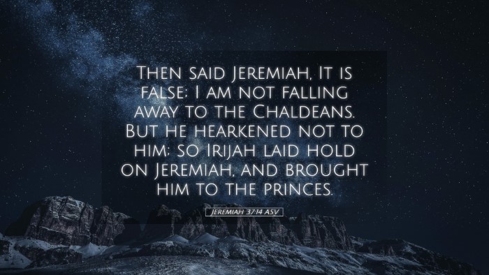 Picture 05 - Jeremiah 37:14 ASV Desktop Wallpaper - Then said Jeremiah, It is false; I am not falling - Desktop Bible Verse Wallpaper