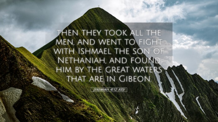 Picture 05 - Jeremiah 41:12 ASV Desktop Wallpaper - then they took all the men, and went to fight - Desktop Bible Verse Wallpaper