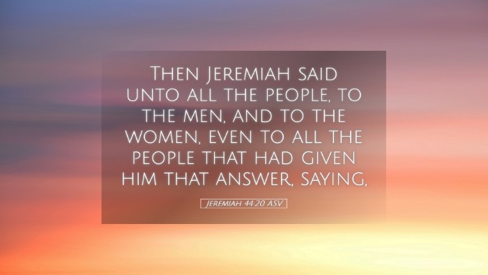 Picture 05 - Jeremiah 44:20 ASV Desktop Wallpaper - Then Jeremiah said unto all the people, to the - Desktop Bible Verse Wallpaper