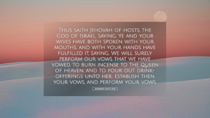 Picture 05 - Jeremiah 44:25 ASV Desktop Wallpaper - Thus saith Jehovah of hosts, the God of Israel, - Desktop Bible Verse Wallpaper