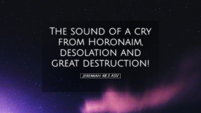 Picture 05 - Jeremiah 48:3 ASV Desktop Wallpaper - The sound of a cry from Horonaim, desolation and - Desktop Bible Verse Wallpaper