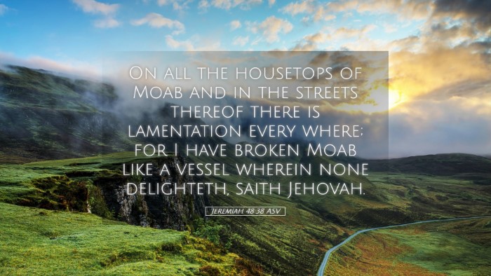 Picture 05 - Jeremiah 48:38 ASV Desktop Wallpaper - On all the housetops of Moab and in the streets - Desktop Bible Verse Wallpaper