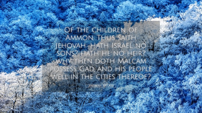 Picture 05 - Jeremiah 49:1 ASV Desktop Wallpaper - Of the children of Ammon. Thus saith Jehovah: - Desktop Bible Verse Wallpaper
