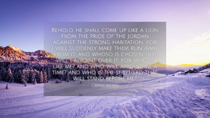 Picture 05 - Jeremiah 49:19 ASV Desktop Wallpaper - Behold, he shall come up like a lion from the - Desktop Bible Verse Wallpaper