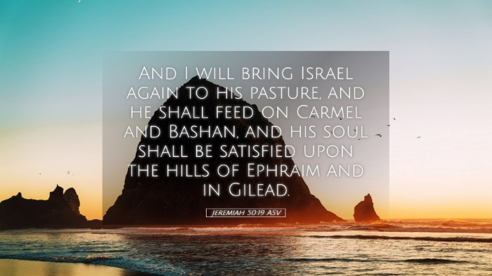 Picture 05 - Jeremiah 50:19 ASV Desktop Wallpaper - And I will bring Israel again to his pasture, and - Desktop Bible Verse Wallpaper