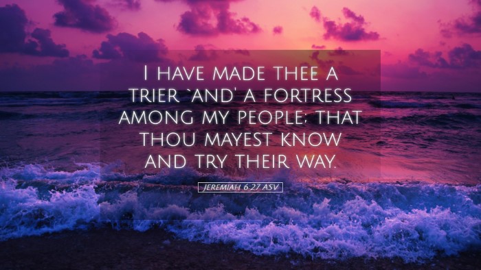 Picture 05 - Jeremiah 6:27 ASV Desktop Wallpaper - I have made thee a trier `and' a fortress among - Desktop Bible Verse Wallpaper