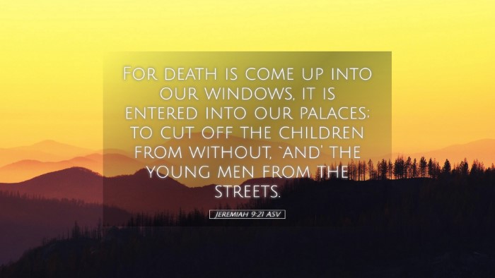 Picture 05 - Jeremiah 9:21 ASV Desktop Wallpaper - For death is come up into our windows, it is - Desktop Bible Verse Wallpaper