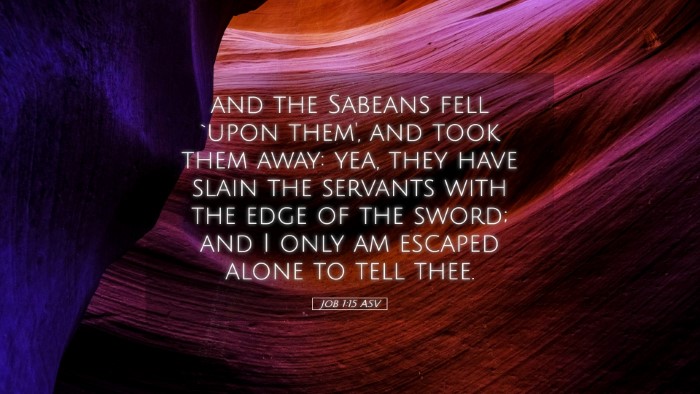 Picture 05 - Job 1:15 ASV Desktop Wallpaper - and the Sabeans fell `upon them', and took them - Desktop Bible Verse Wallpaper