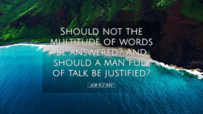 Picture 05 - Job 11:2 ASV Desktop Wallpaper - Should not the multitude of words be answered? - Desktop Bible Verse Wallpaper
