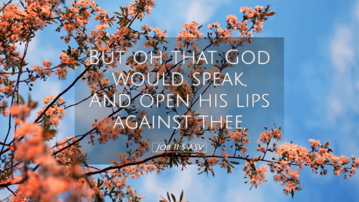 Picture 05 - Job 11:5 ASV Desktop Wallpaper - But oh that God would speak, And open his lips - Desktop Bible Verse Wallpaper