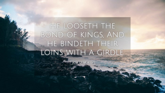 Picture 05 - Job 12:18 ASV Desktop Wallpaper - He looseth the bond of kings, And he bindeth - Desktop Bible Verse Wallpaper