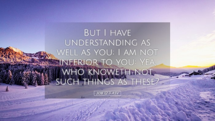 Picture 05 - Job 12:3 ASV Desktop Wallpaper - But I have understanding as well as you; I am not - Desktop Bible Verse Wallpaper