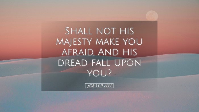 Picture 05 - Job 13:11 ASV Desktop Wallpaper - Shall not his majesty make you afraid, And his - Desktop Bible Verse Wallpaper