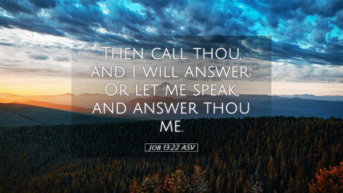 Picture 05 - Job 13:22 ASV Desktop Wallpaper - Then call thou, and I will answer; Or let me - Desktop Bible Verse Wallpaper