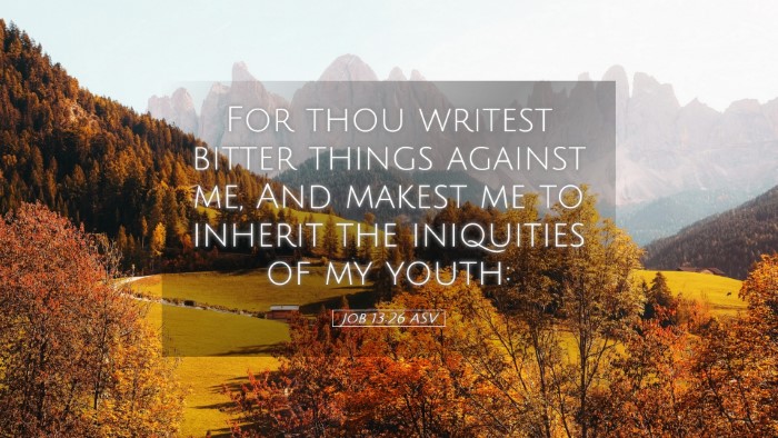 Picture 05 - Job 13:26 ASV Desktop Wallpaper - For thou writest bitter things against me, And - Desktop Bible Verse Wallpaper