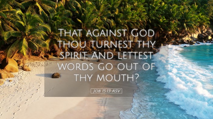 Picture 05 - Job 15:13 ASV Desktop Wallpaper - That against God thou turnest thy spirit, And - Desktop Bible Verse Wallpaper