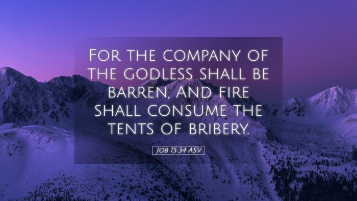 Picture 05 - Job 15:34 ASV Desktop Wallpaper - For the company of the godless shall be barren, - Desktop Bible Verse Wallpaper