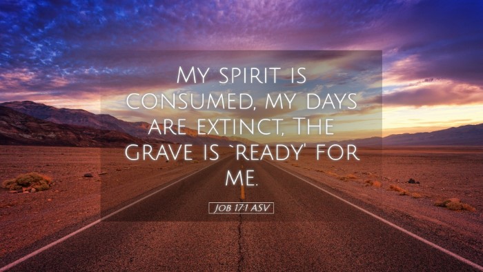 Picture 05 - Job 17:1 ASV Desktop Wallpaper - My spirit is consumed, my days are extinct, The - Desktop Bible Verse Wallpaper