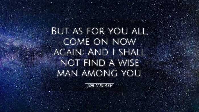 Picture 05 - Job 17:10 ASV Desktop Wallpaper - But as for you all, come on now again; And I - Desktop Bible Verse Wallpaper