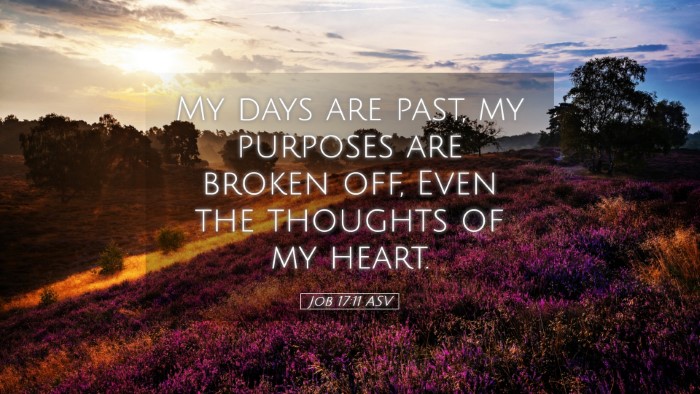 Picture 05 - Job 17:11 ASV Desktop Wallpaper - My days are past, my purposes are broken off, - Desktop Bible Verse Wallpaper
