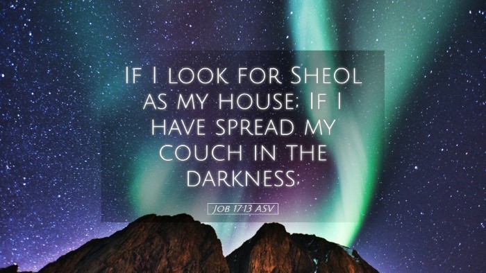 Picture 05 - Job 17:13 ASV Desktop Wallpaper - If I look for Sheol as my house; If I have spread - Desktop Bible Verse Wallpaper