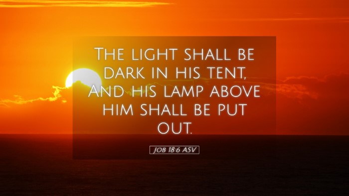 Picture 05 - Job 18:6 ASV Desktop Wallpaper - The light shall be dark in his tent, And his lamp - Desktop Bible Verse Wallpaper